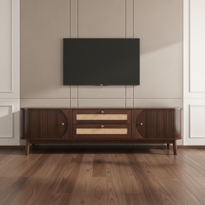 TV Stand with Mounted TV