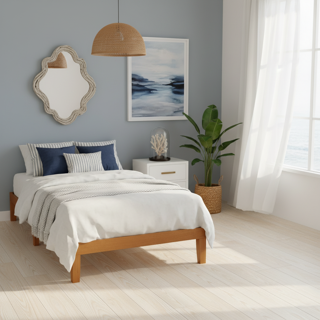 Twin coastal bed centered