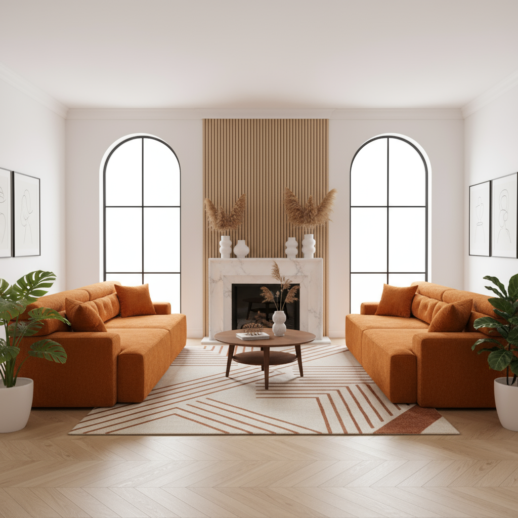 Two Sofas L-Shape - No Lamp