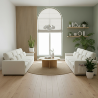 Two sofas with magazine pocket on right