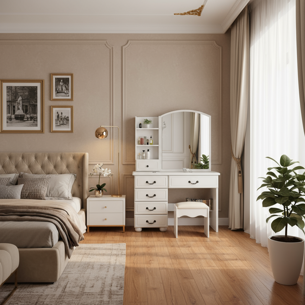 Vanity table in background A