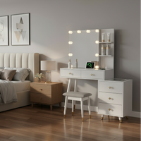 Vanity table in luxury bedroom without rug