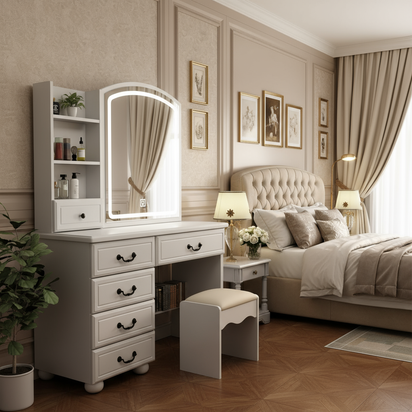 Vanity table side angle view