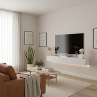 White TV Stand - Flat Wall 5