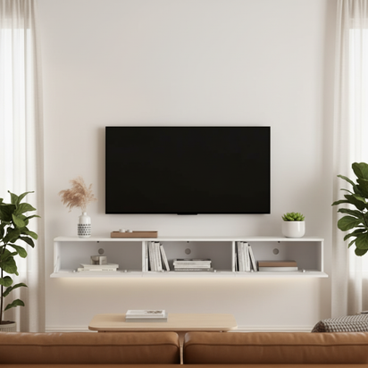 White TV Stand - Flat Wall