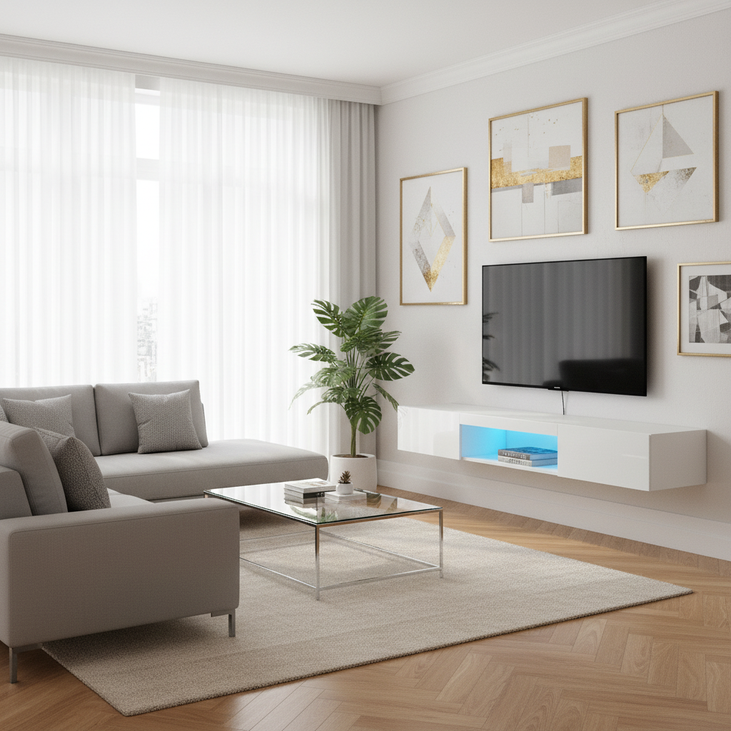 White TV Stand - Layout 1