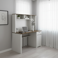 White & Wood Desk - Corner - No Wire