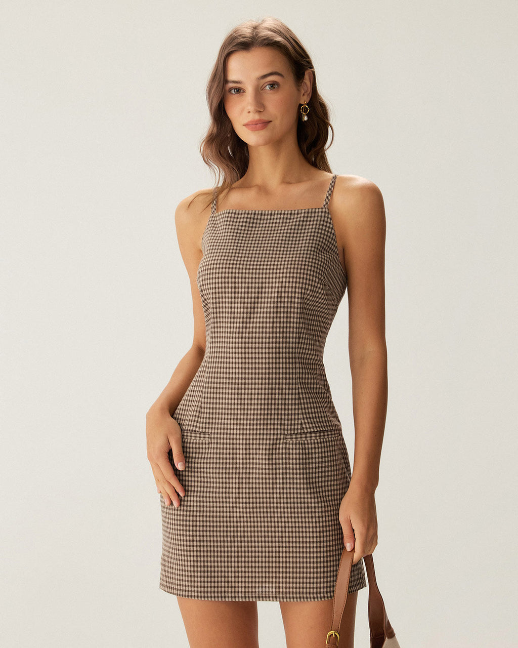 Stylish Hazel Gingham Slip Mini Dress