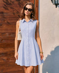 Coastal Class Stripe Button Mini Dress