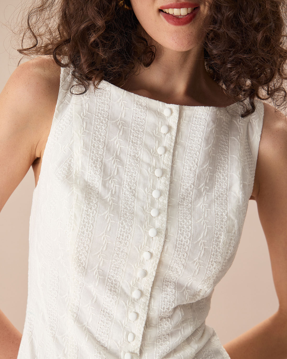 Sicily Pearl Cotton Mini Dress