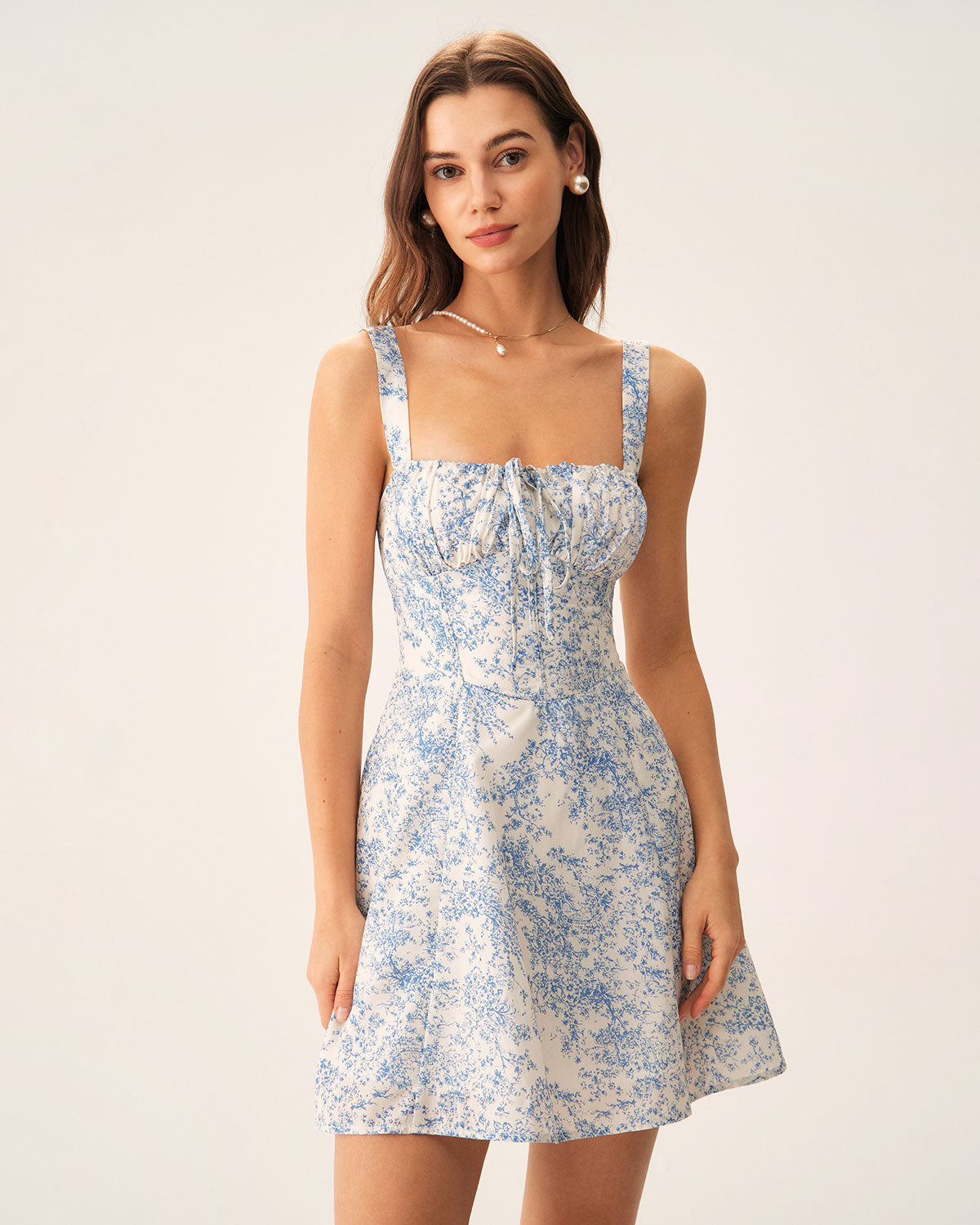 Sapphire Floral Slip Corset Mini Dress