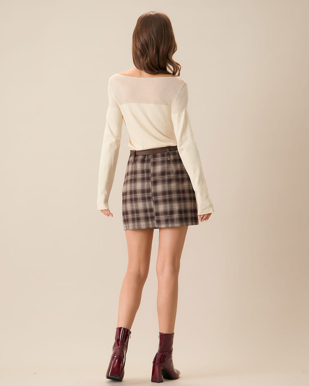 Classic Girl Plaid Straight Mini Skirt