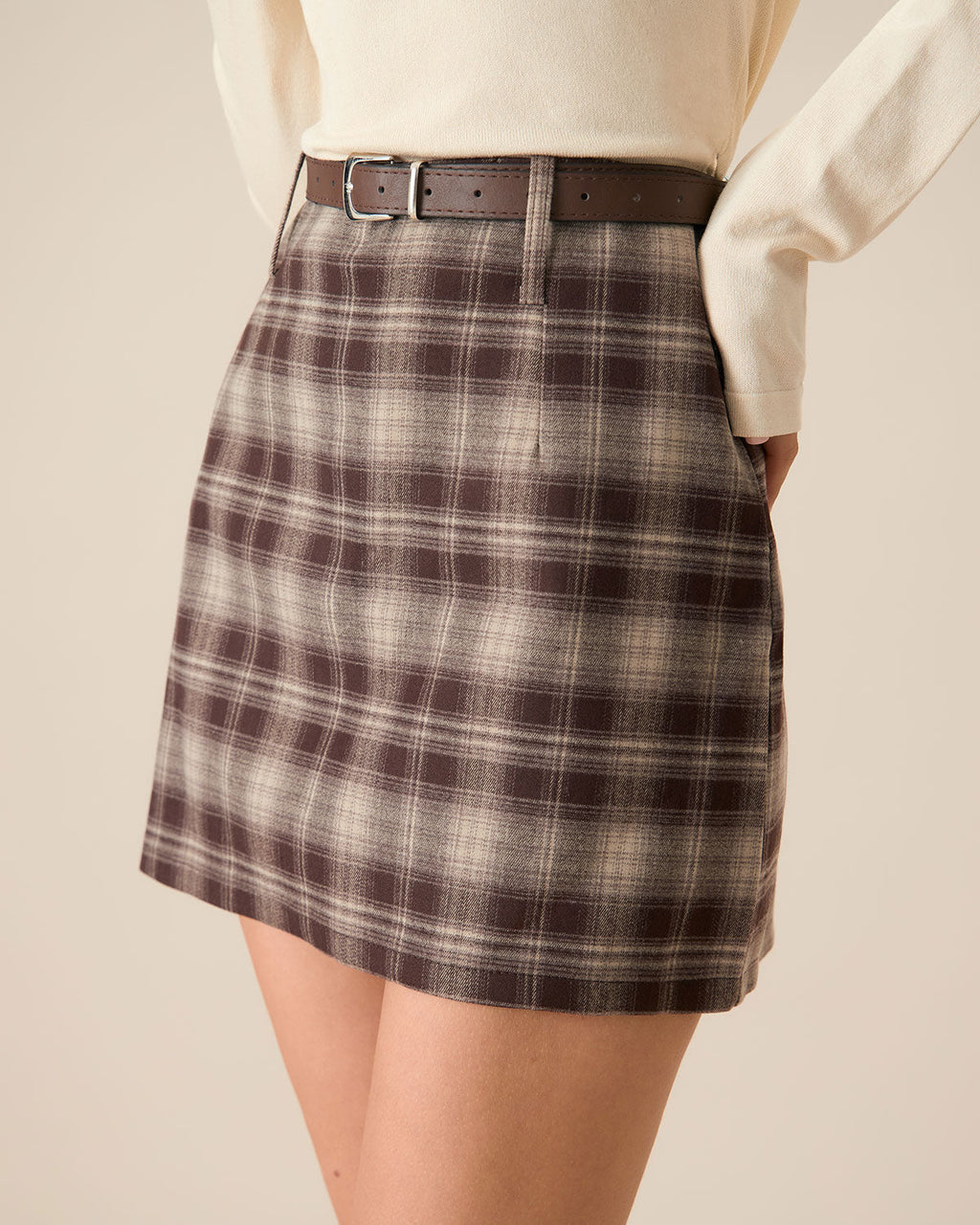 Classic Girl Plaid Straight Mini Skirt