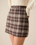 Classic Girl Plaid Straight Mini Skirt