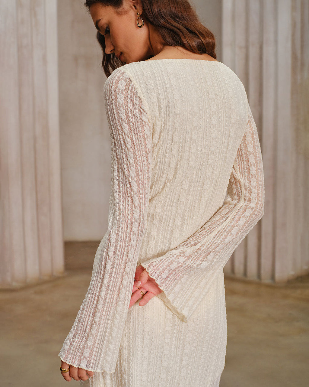 Blossom Bell Sleeve Lace Mini Dress