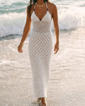 Casual Breathable Halter Knit Cover-up