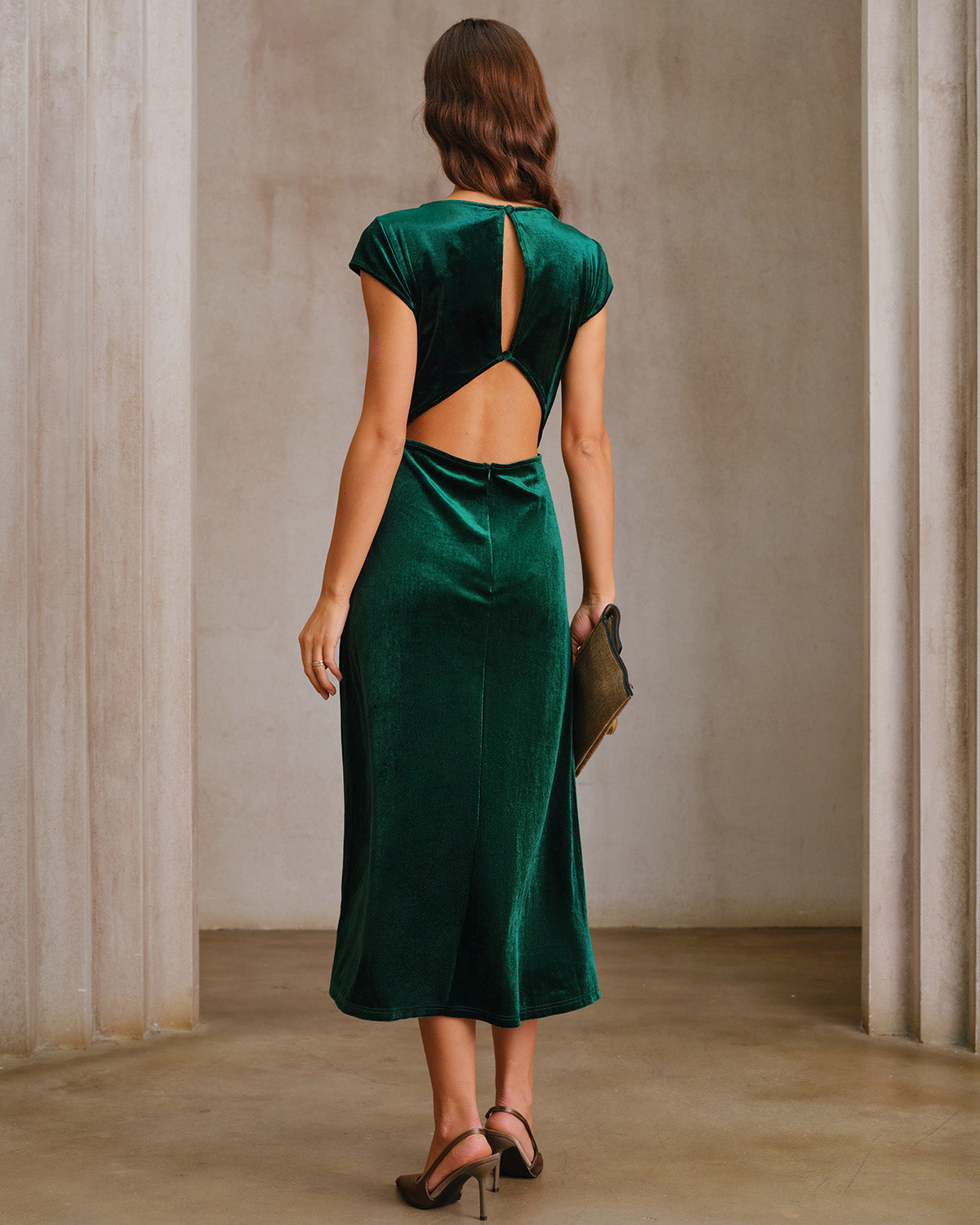 Classy & Elegant Velour Midi Dress