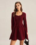 Chic Elegance Wine Red Sweater Dress