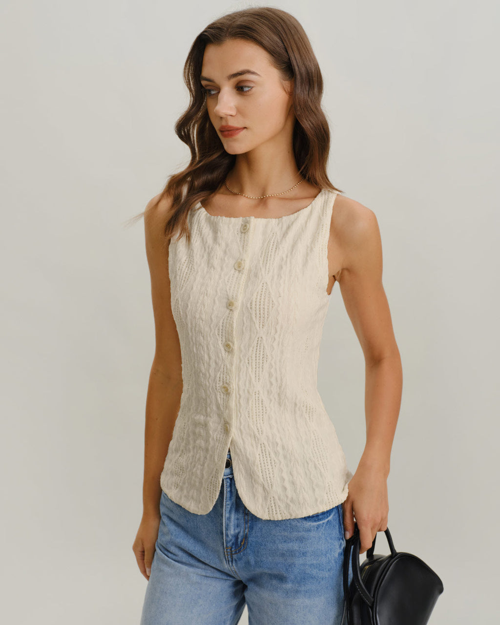 Molly Comfortable Button Tank Top