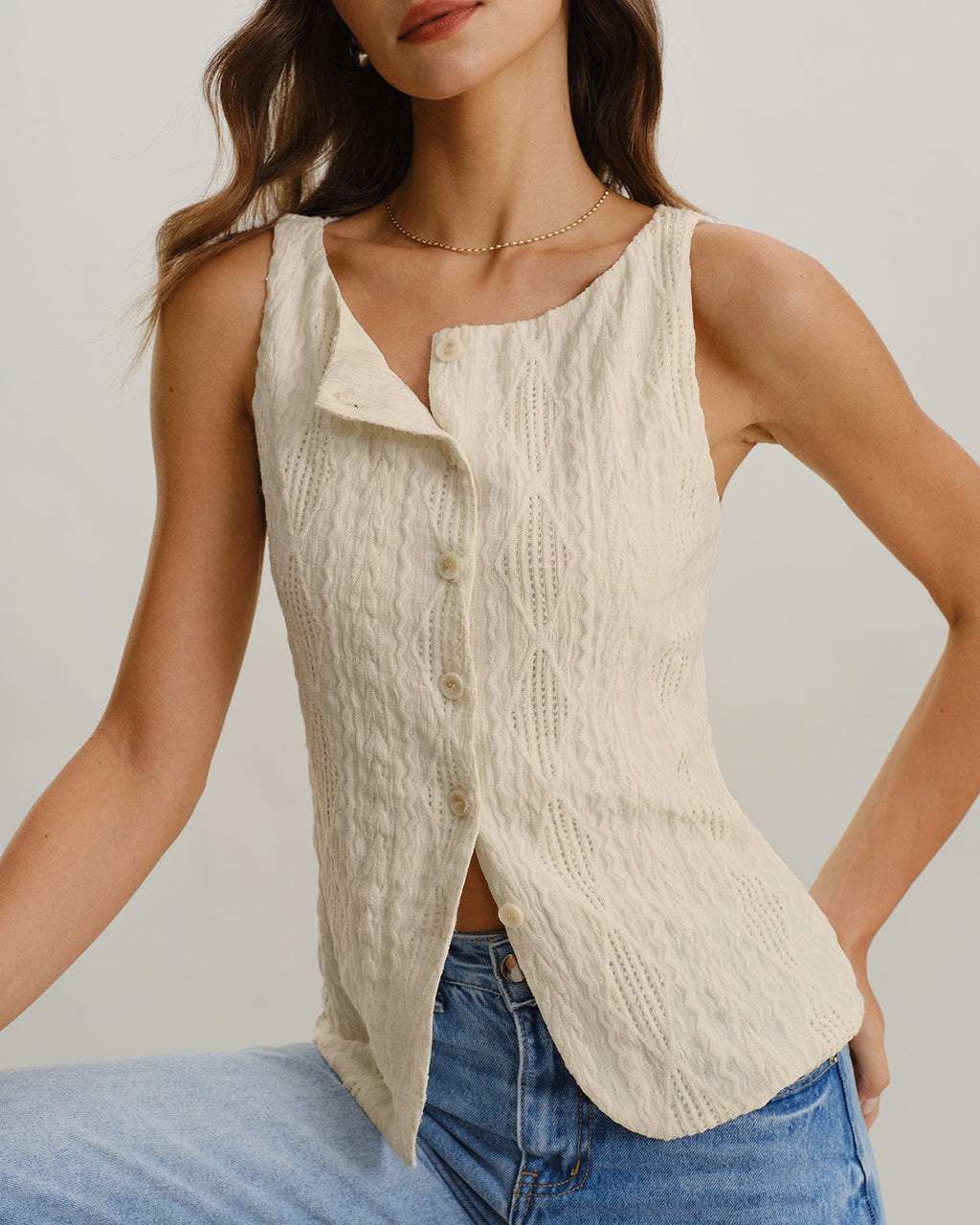 Molly Comfortable Button Tank Top