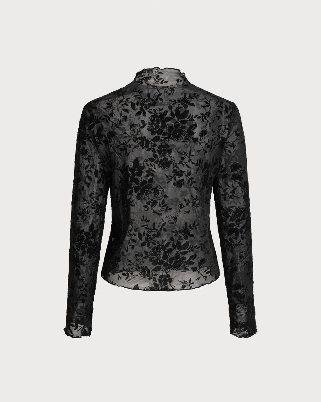 Dark Floral See-through Tee Top