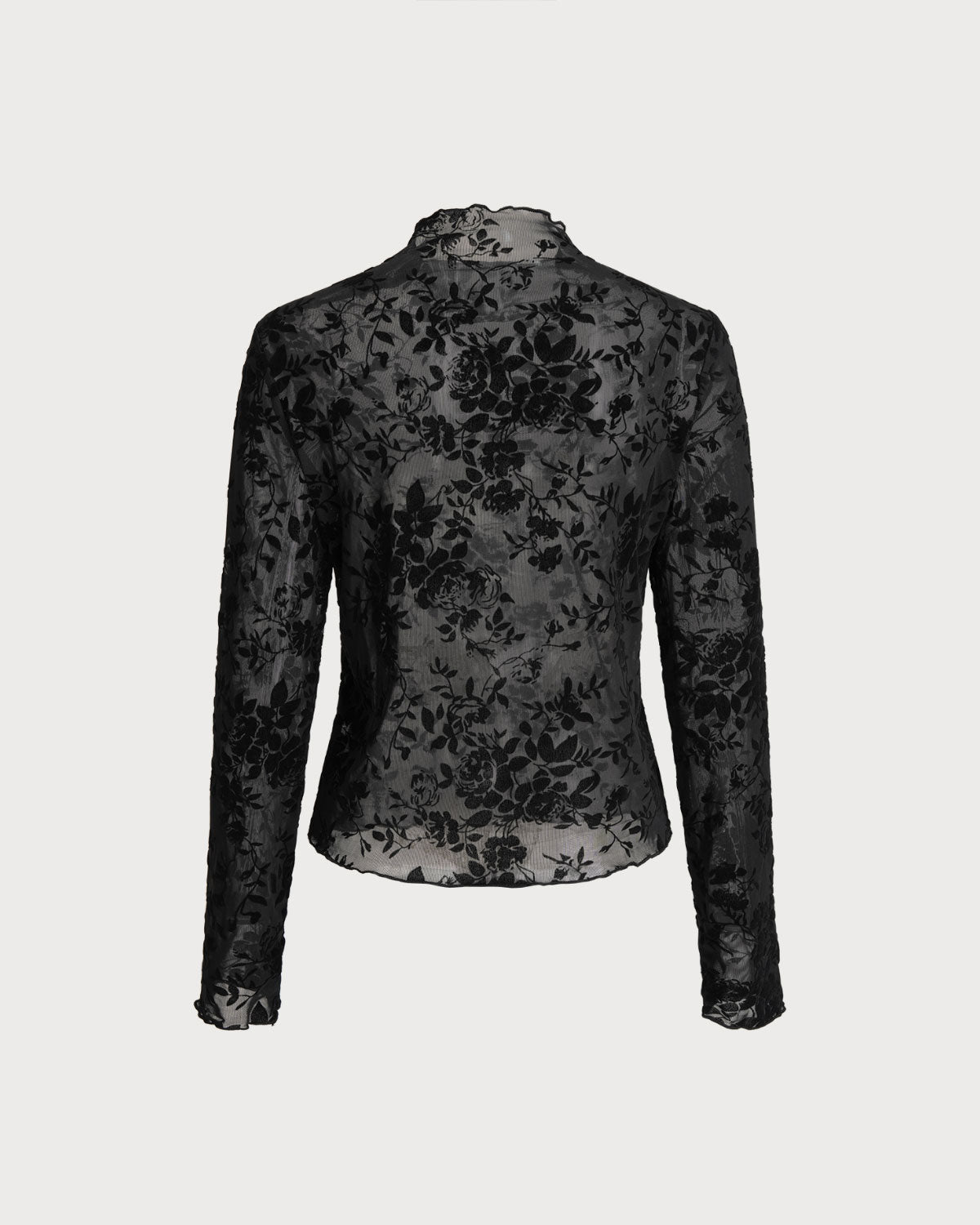 Dark Floral See-through Tee Top