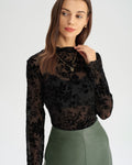 Dark Floral See-through Tee Top