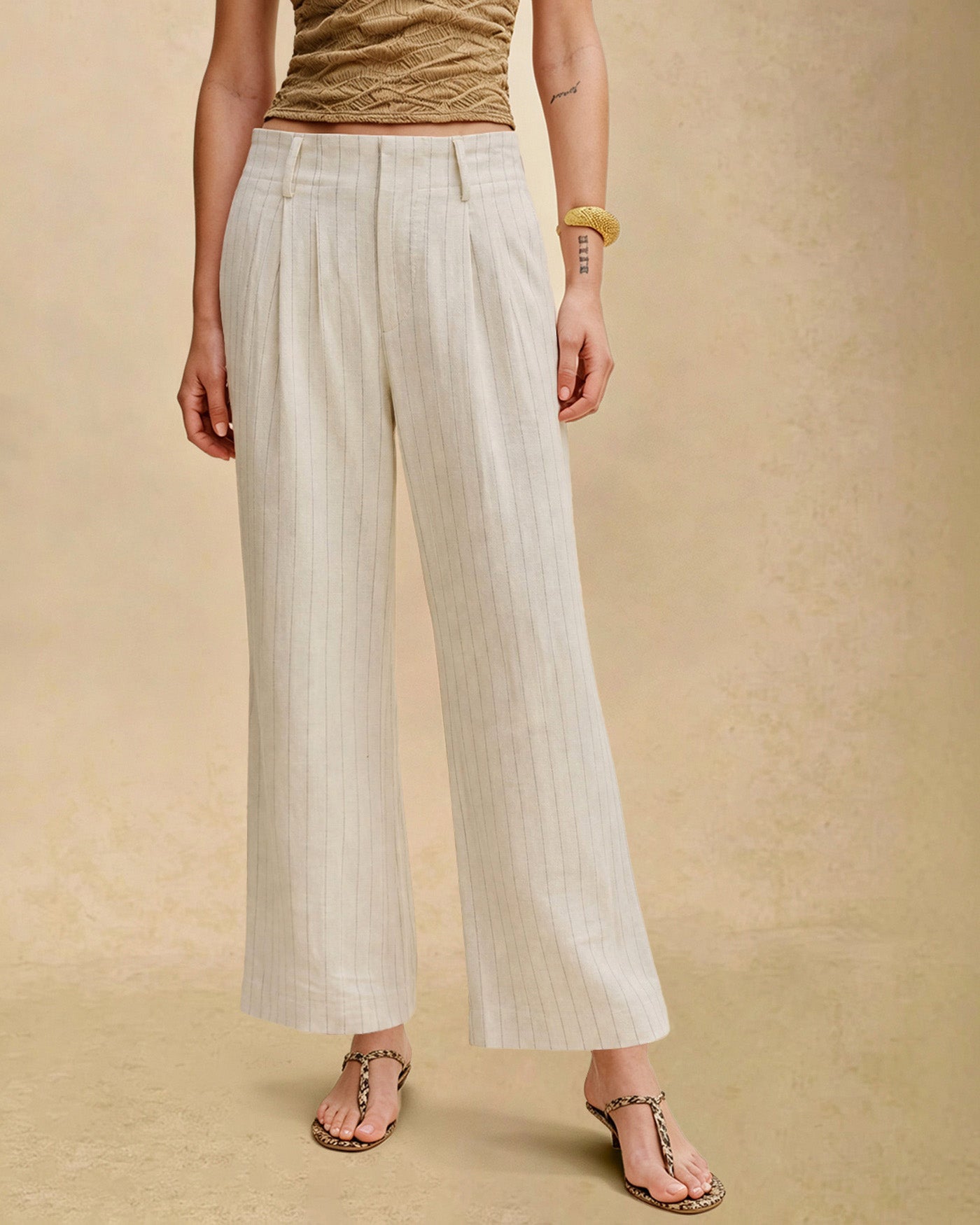 Timeless Elastic Waist Straight Pants With Pockets
