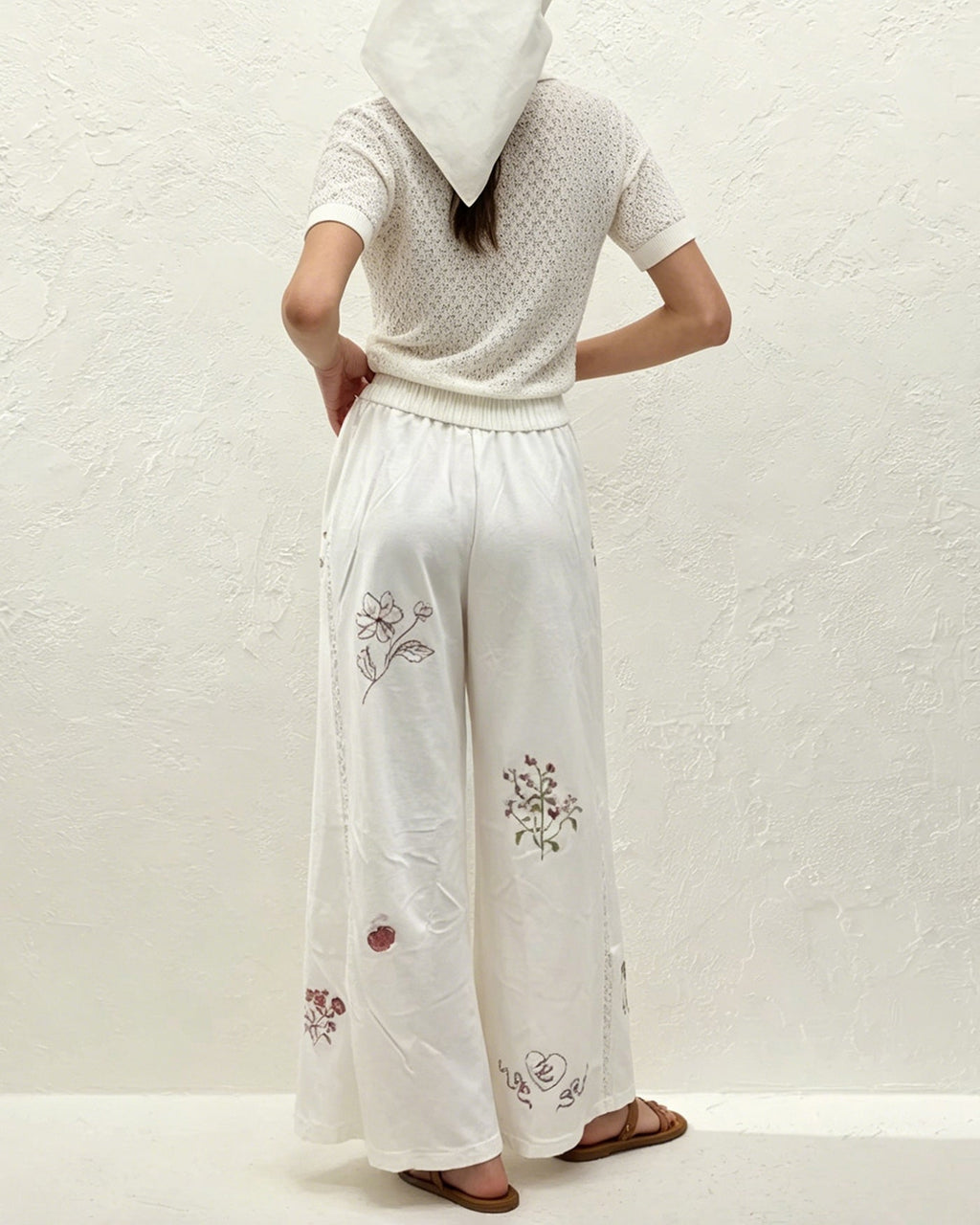 Juline Airy Floral Embroidery Pants
