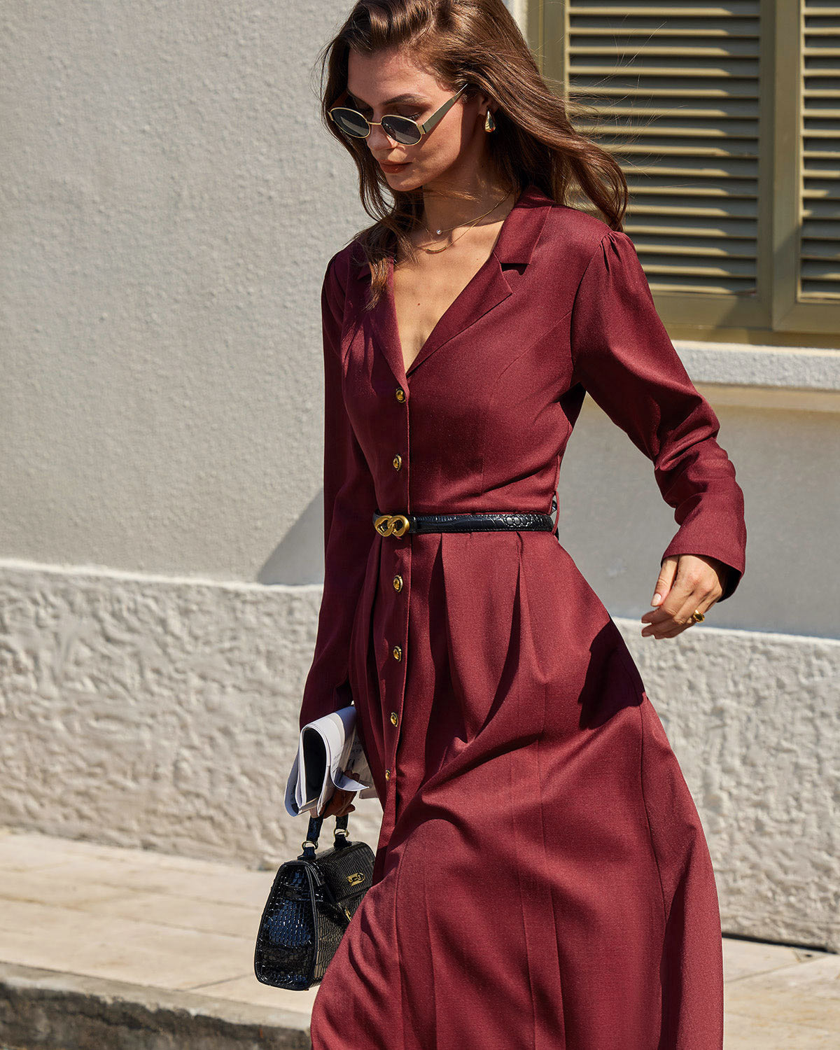 Mina Soft Midi Dress In Red