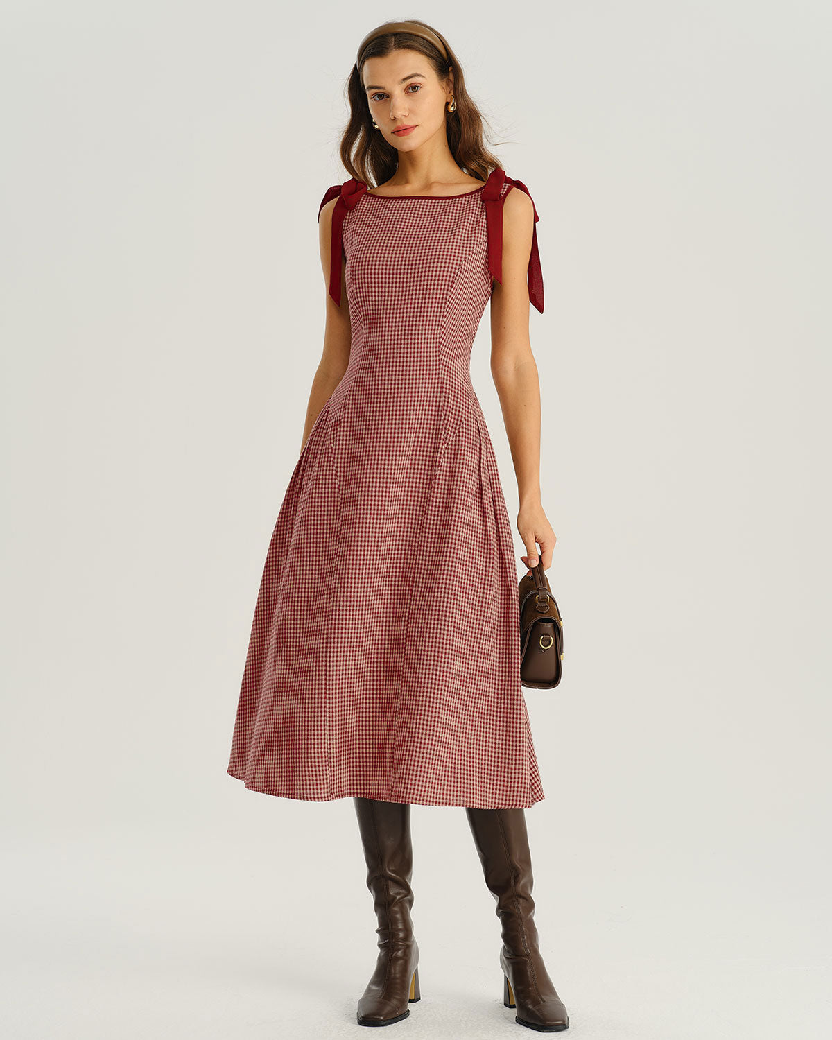 Golden Age Gingham A-Line Midi Dress