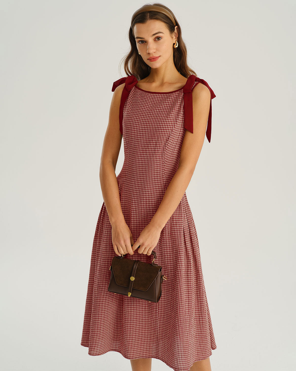 Golden Age Gingham A-Line Midi Dress