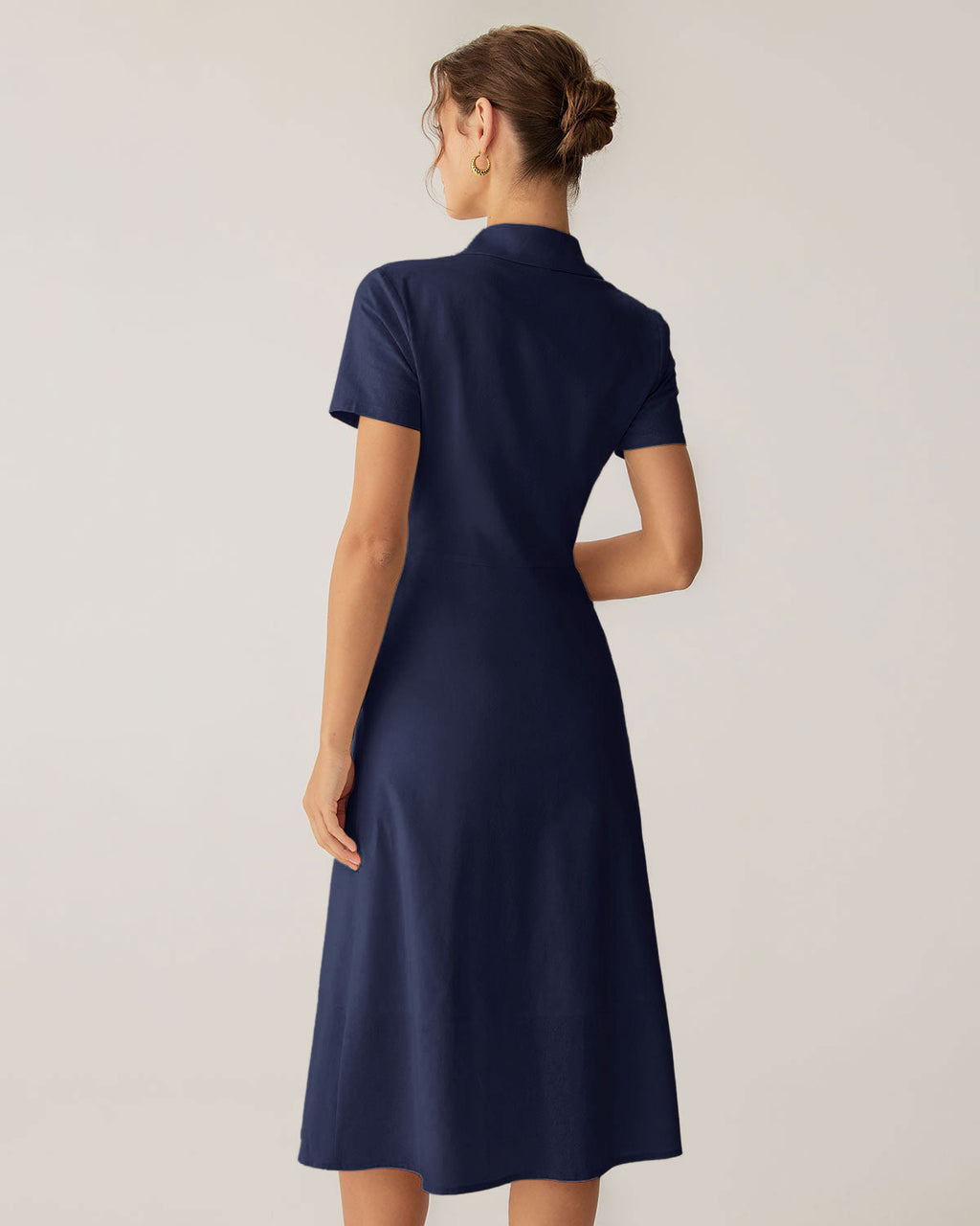 Martha Mature Pocket Short Sleeve Midi Dress
