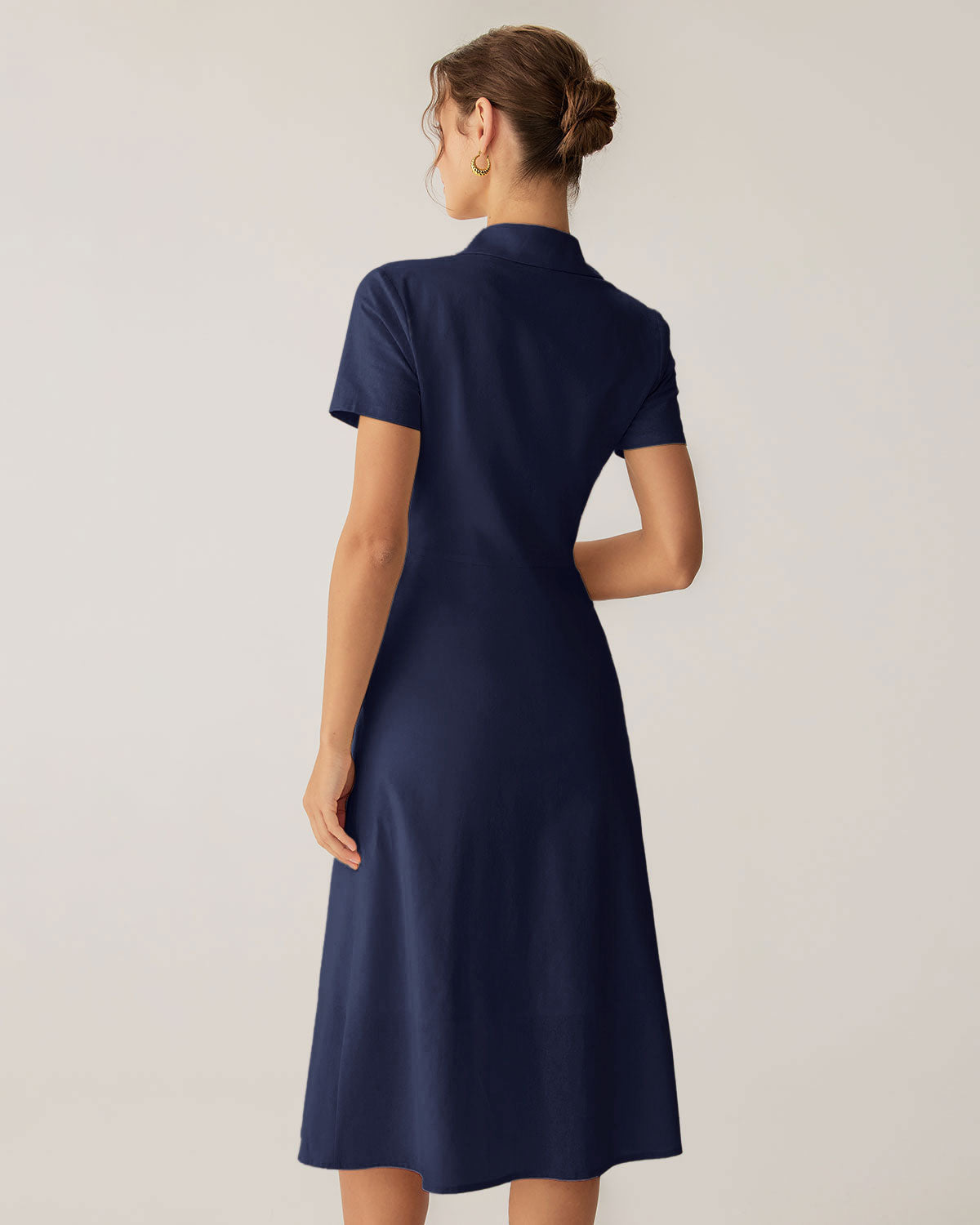 Martha Mature Pocket Short Sleeve Midi Dress