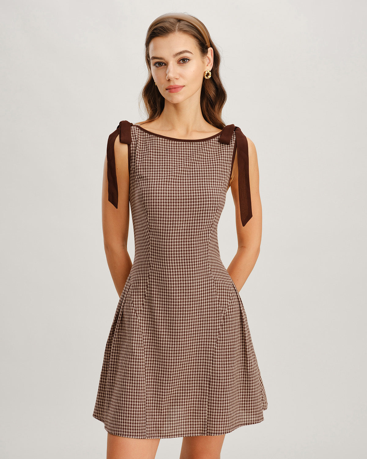 Picnic Gingham Tie Strap Mini Dress