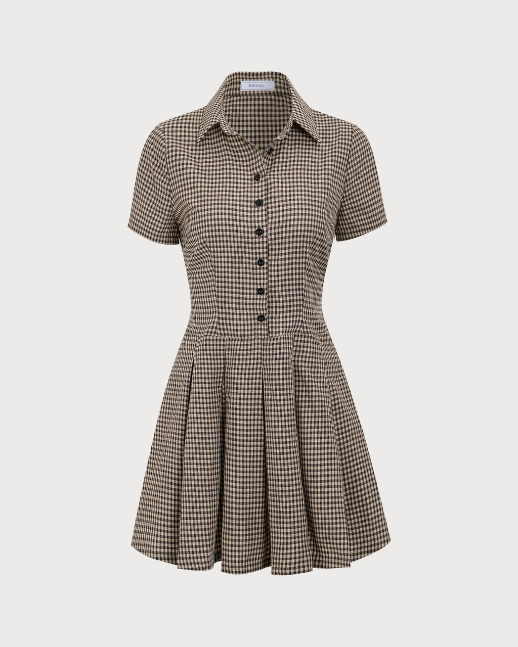 Hazel Plaid Lapel Classic Pleated Mini Dress