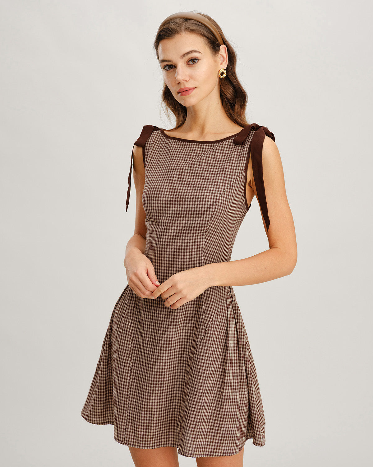Picnic Gingham Tie Strap Mini Dress