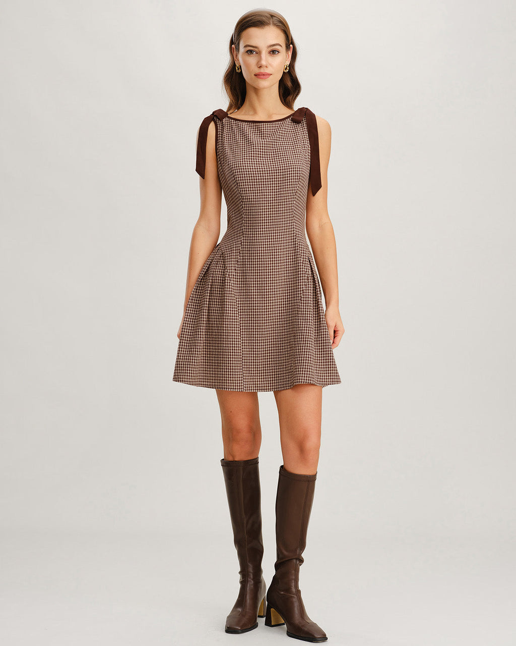 Picnic Gingham Tie Strap Mini Dress