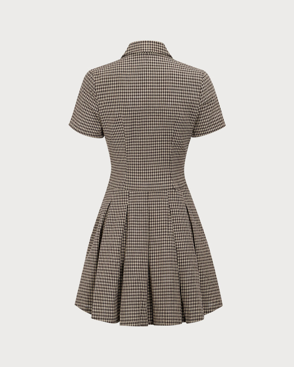 Hazel Plaid Lapel Classic Pleated Mini Dress