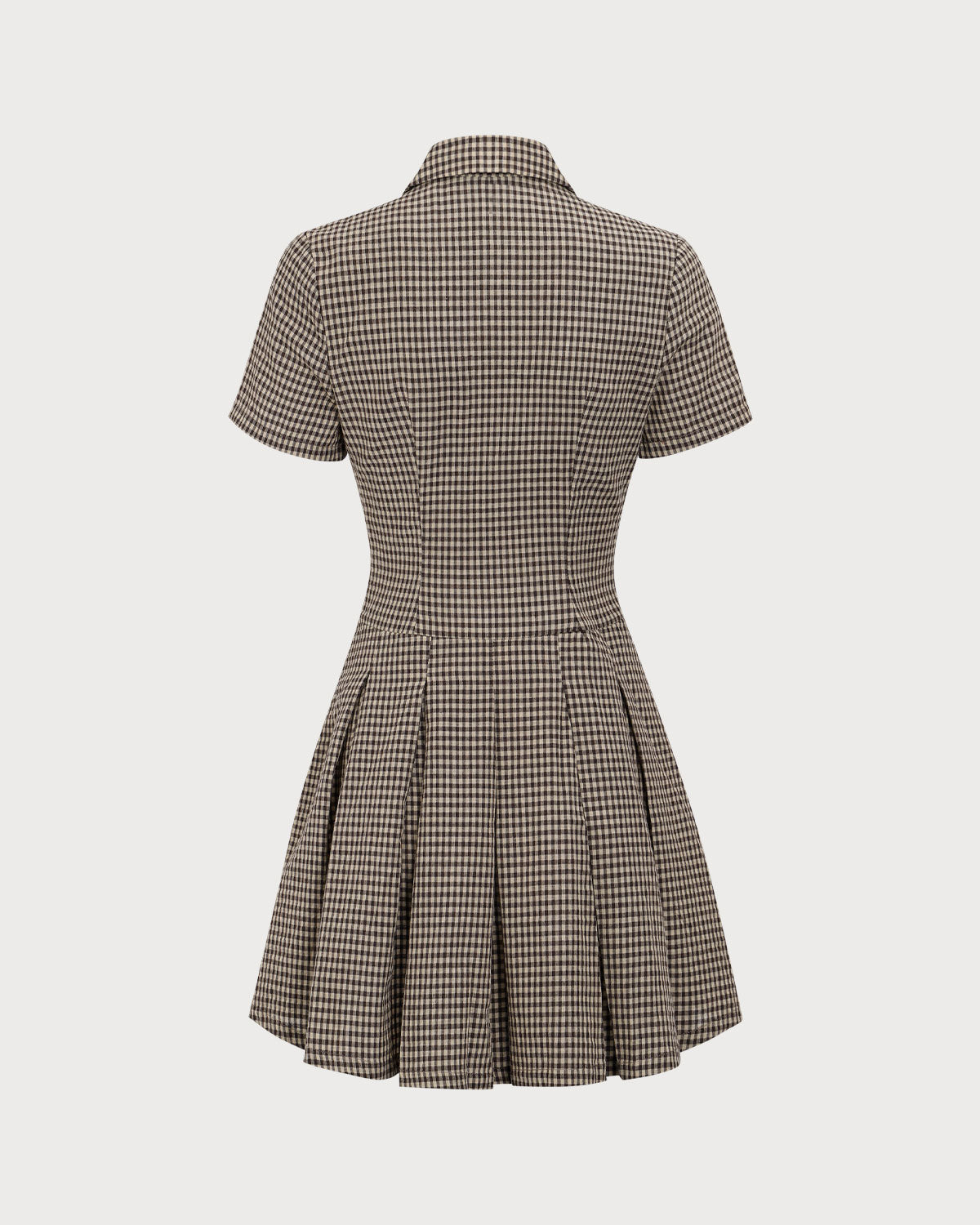 Hazel Plaid Lapel Classic Pleated Mini Dress
