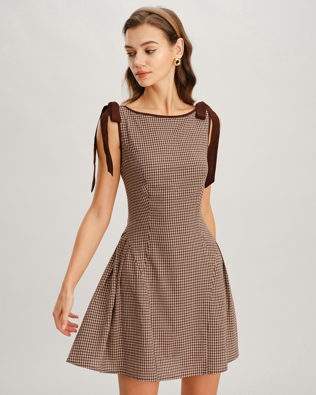 Picnic Gingham Tie Strap Mini Dress