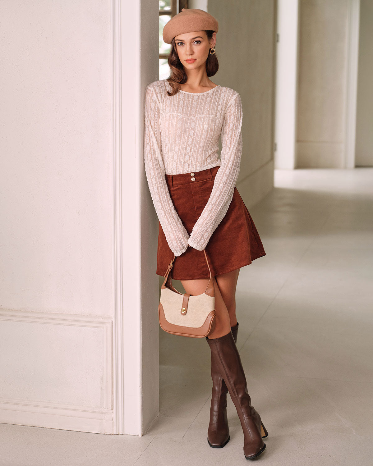 Elsa Classic Corduroy Mini Skirt