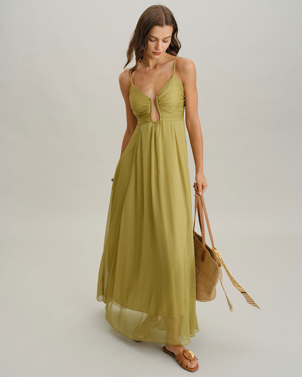 Envy Ruched Slip Summer Maxi Dress