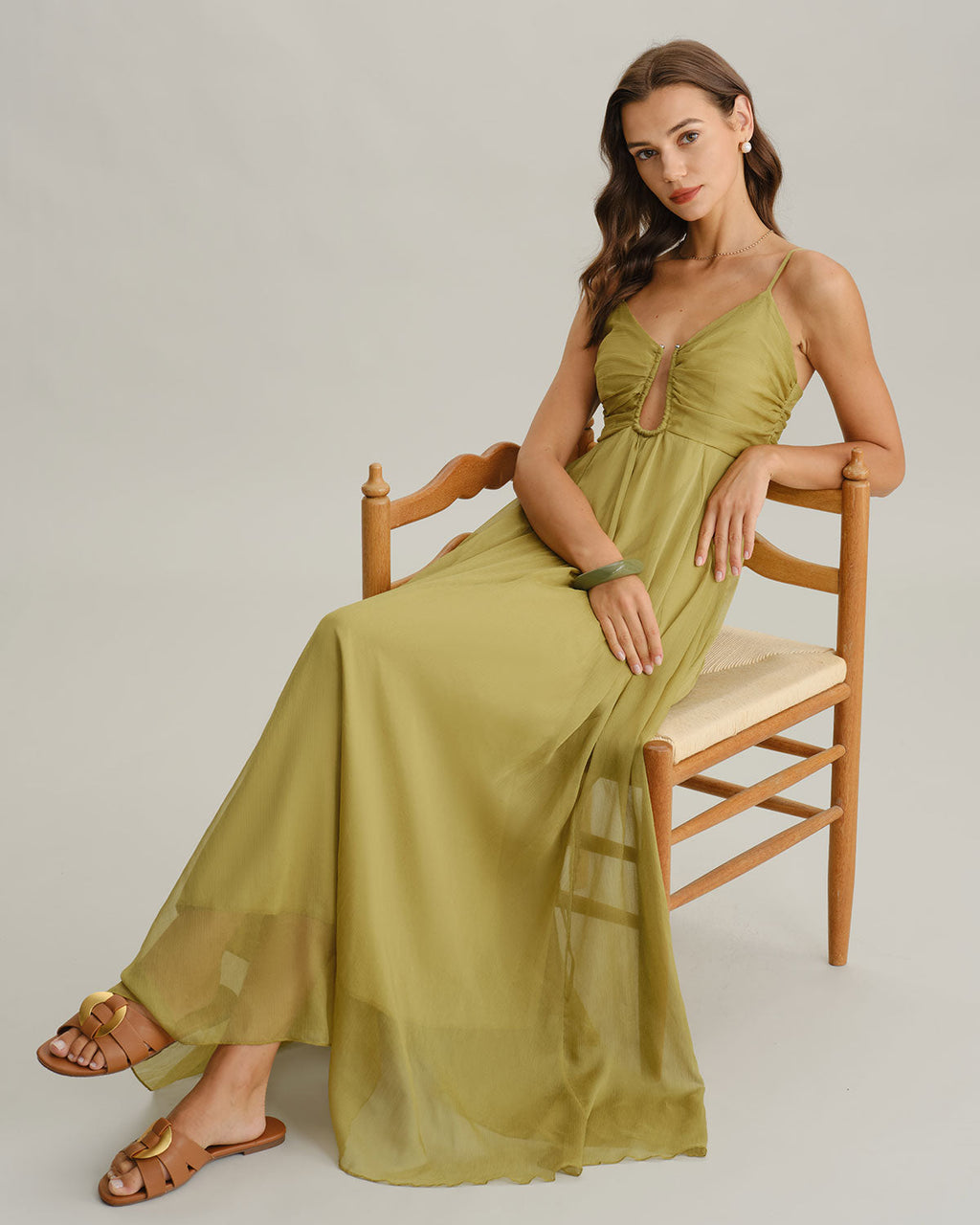 Envy Ruched Slip Summer Maxi Dress