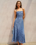 Tampa Jacquard Ruched Slip Maxi Dress