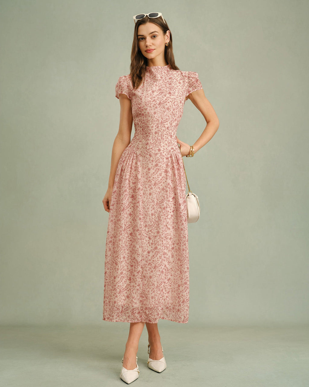 Selena Mock Neck Floral Maxi Dress