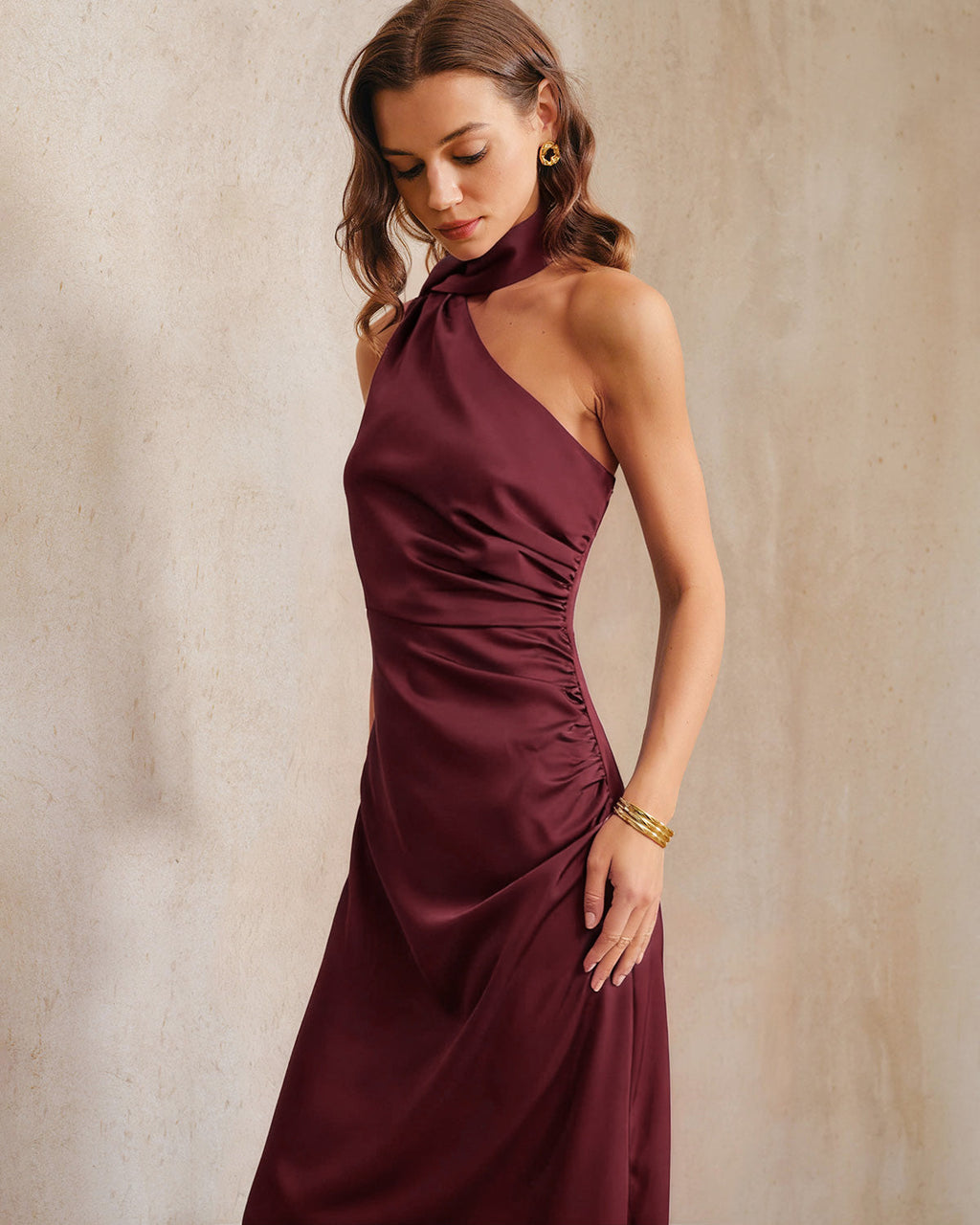 Lovestruck Satin One Shoulder Maxi Dress