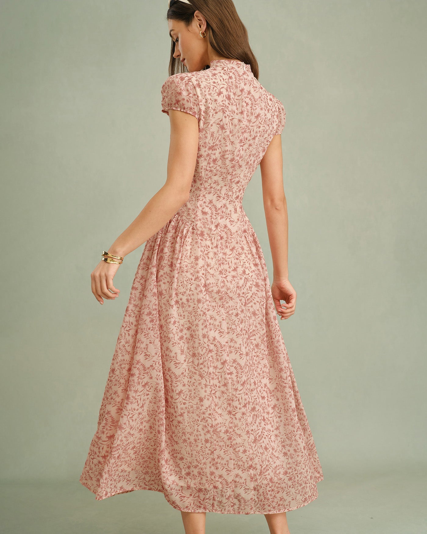 Selena Mock Neck Floral Maxi Dress
