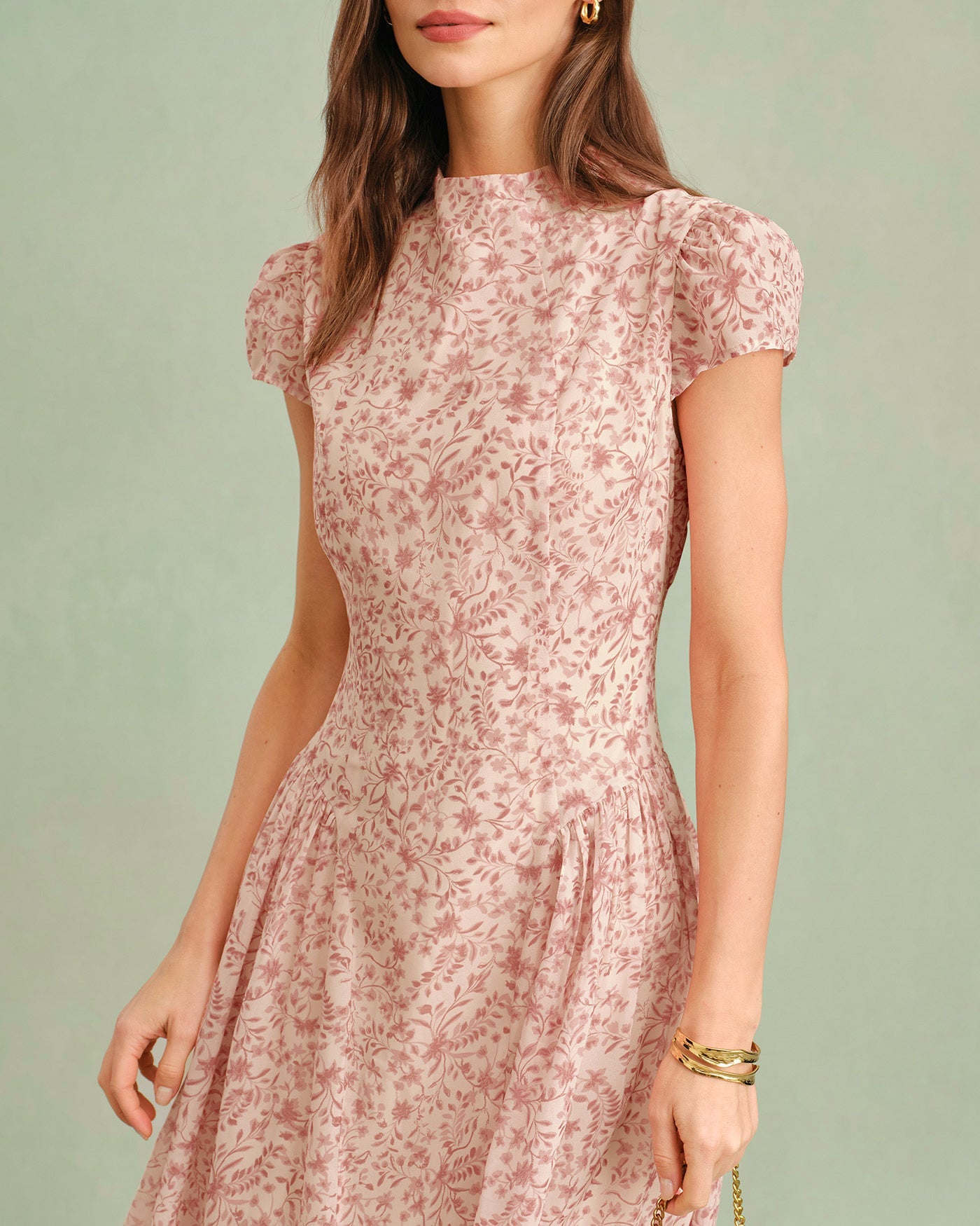 Selena Mock Neck Floral Maxi Dress