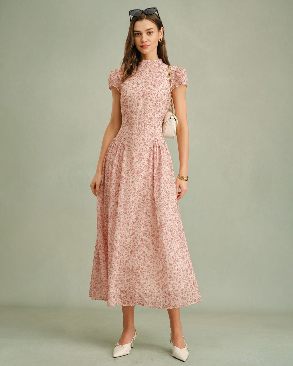 Selena Mock Neck Floral Maxi Dress